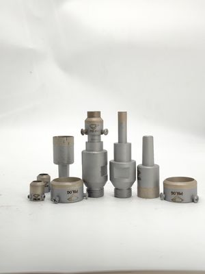 Shank Coring Glass Drill Bits Proses Sandblasting / Sintering Tekstur Buram