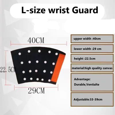 PBLOG Kanvas Tebal Multi Ukuran dan Pelindung Pergelangan Tangan Cincin Stainless Steel dengan tongkat ajaib Anti-potong untuk Pemrosesan Kaca