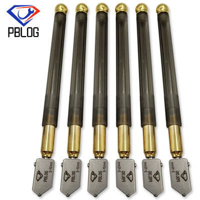 Alat pemotong kaca 2mm dengan pegangan pegangan wadah minyak dan pegangan baja hitam 145mm